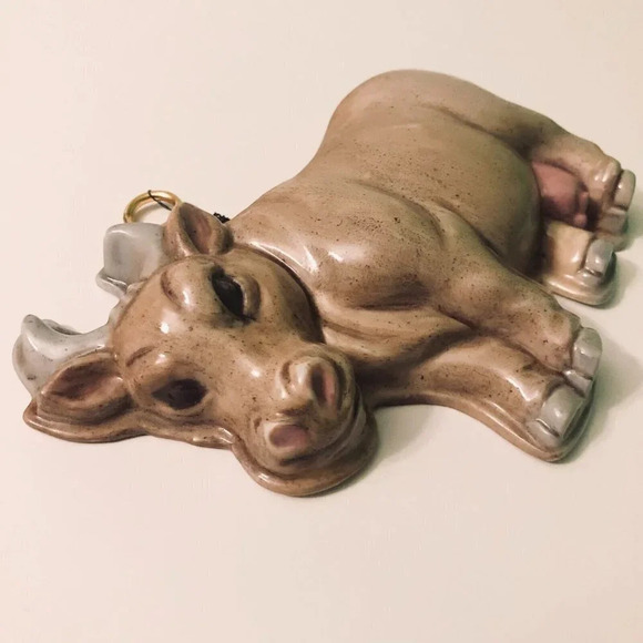 Vintage Hand Made Ceramic  Cow Wall Hanging Kitchen Decor - Picture 15 of 16